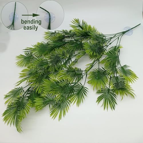 Reptile Plants for Bearded Dragon Tank Accessories, Terrarium Plant Artificial Decor for Snake Cage, Fake Plant for Leopard Gecko Habitat, Lizard Chameleon Ball Pythons (Group ABN) - color: Group Abn