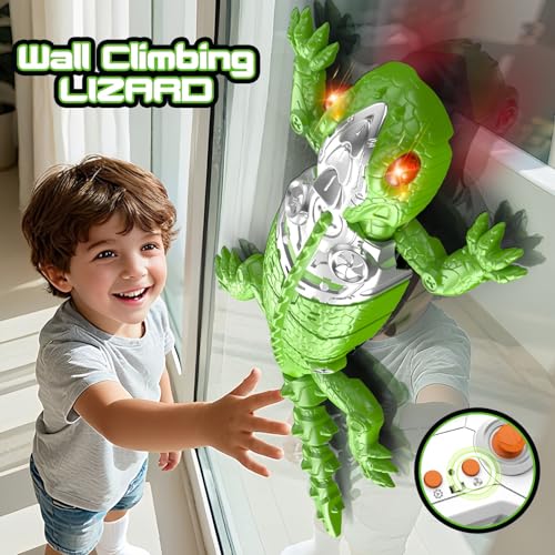 2026 Wall Crawler Gecko, Rechargeable Remote Control Robot Kids Toys, Gecko Wall Climbing Toy for Kids, Birthday, Easter, Christmas & Festival Gifts for Boys, Girls | Wall Climbing Toy with Gift Card for Kids, Boys, Girls, Halloween Toys, Birthday Gift (G