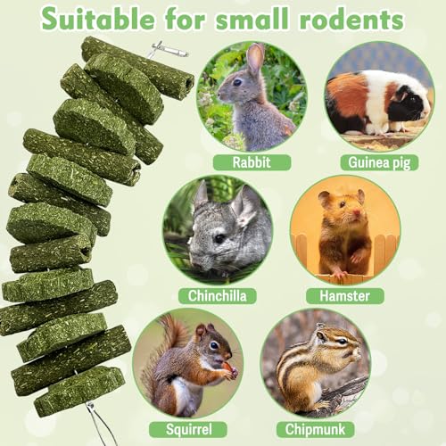 kathson 3Pcs Bunny Chew Toys Rabbit Chewing Toy for Teeth Hanging Grinding Chinchilla Treats Timothy Grass Cake Molar Balls for Guinea Pigs Hamsters Gerbils Rats Squirrels Playing Improve Pets Dental - style: Style C