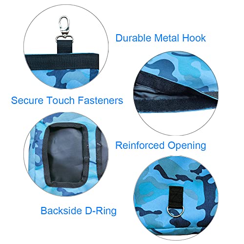 RIOUSSI Guinea Pig Hay Feeder, Hanging Rabbit Hay Feeder Bag. CamoBlue | Upgraded Double Layer Fabric | Bite Resistant | Cleaner Hay & Less Mess | Small Animal Hay Holder for Bunnies & Chinchillas - color: Camoblue