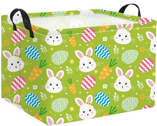 Rectangular Easter Bunny Storage Basket for Kids & Baby - Cute Toy Storage Bin and Organizer - Room Decor - color: Cute Easter Bunny