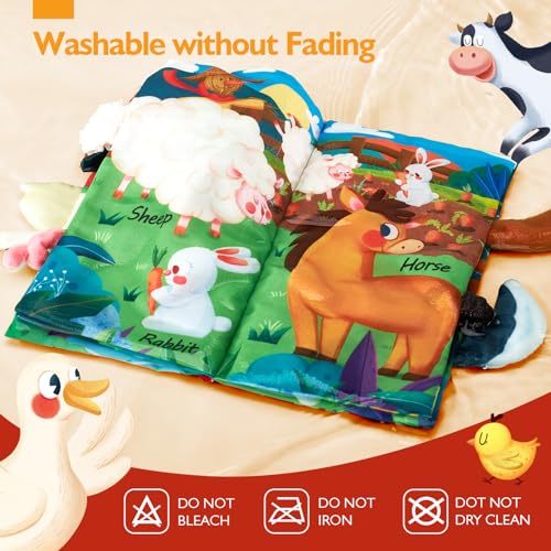 hahaland Baby Books 0-6 Months, Infant Tummy Time Sensory Toys | Touch Feel Book Gifts for Boy Girl 0-3-6-12 Month Baby Shower Birthday Easter Basket Stuffers 1PCS - style: B - Farm - 1 Book