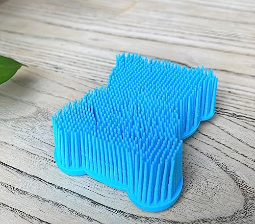 Premium Sensory Brush for Kids or Autism,Soft Silicone Body Scrubber,2 in 1 Sensory Room Occupational Therapy Sensory Brushes,Silicone Loofah,Pet Shower Brush Bath Brush Shampoo Brush(bear-light blue) - color: Bear-light Blue