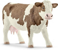 Schleich Farm World Simmental Cow Toy Figurine - Educational and Durable Farm Animal Toy Figure, Fun and Imaginative Play for Boys and Girls, Gift for Kids Ages 3+ | schleich Bauernhof Spielfigur | detailgetreue Tierfiguren | tolles Geschenk für Jungen un