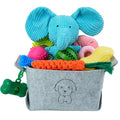 MRSOHRET 20Pcs Puppy Chew Toys for Teething, Dog Chew Toys with Rope Toys, Pet Dog Toothbrush, Treat Balls, Plush Toys and Squeaky Toy for Small Medium Dogs with Basket (20 Pack Elephant) - color: 20 Pack Elephant