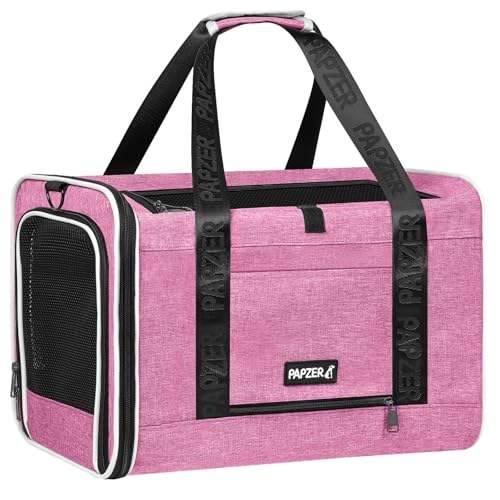 Cat Carrier for Travel, Soft-Sided, Top Loading, Privacy Curtain, to 20 lbs | Medium Pet Carry Bag Anxiety Cat, Vet Visits Car Transport, Luggage Sleeve Suitcase Attachable Small Puppy Crate Kennel Pink - color: Pink