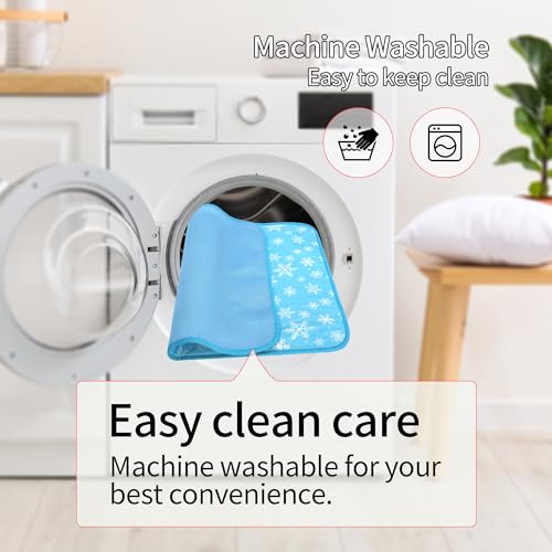 Summer Pet Cooling Mat - Cat Dog Cushion Pad Sleeping Cool Snowflake Comfortable Soft for Pets Kids and Adults (Blue Snowflake, S) - color: Blue Snowflake, size: S: 15.5'' x 19.5''