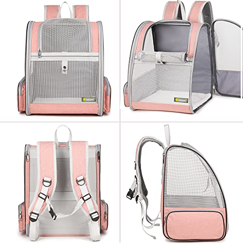 Texsens Innovative Traveler Bubble Backpack Pet Carriers for Cats and Dogs - color: Mesh Pink
