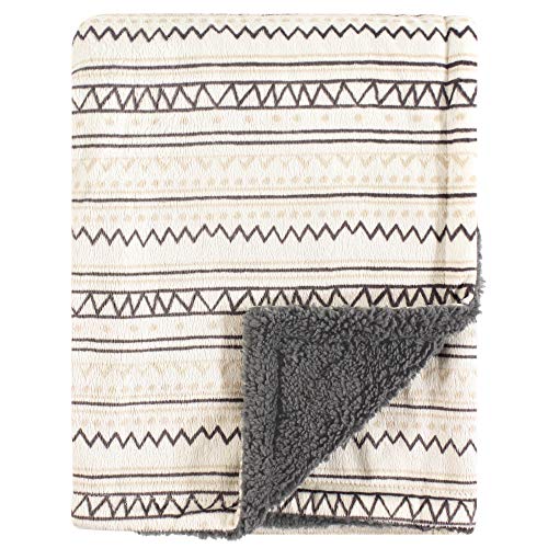 Hudson Baby Unisex Baby Plush Mink and Sherpa Blanket, Aztec, One Size - color: Aztec, size: One Size