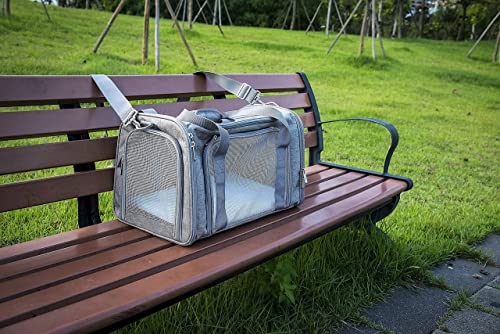 Soft Sided Carrier for Small Medium Cats Dogs,Removable Pad Collapsible Travel Pet Carrier Large Grey - color: Grey, size: 20.0"L x 13.0"W x 13.0"H