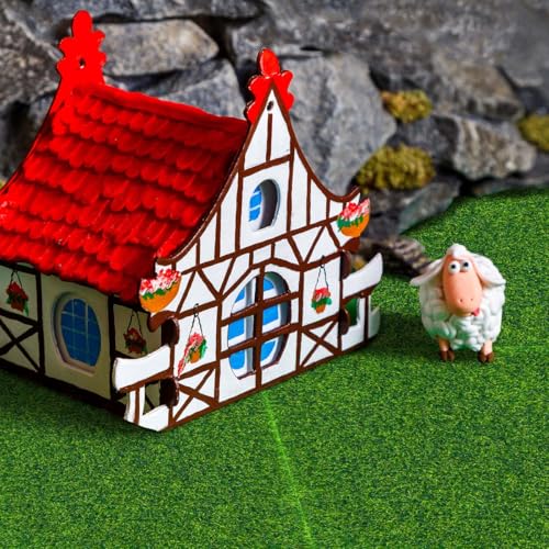 KISEER 6 Pack Fairy Garden Grass 6 x 6 Inches Miniature Artificial Craft Grass for Dollhouse Ornament DIY Decoration - size: 6 Pack 6 x 6