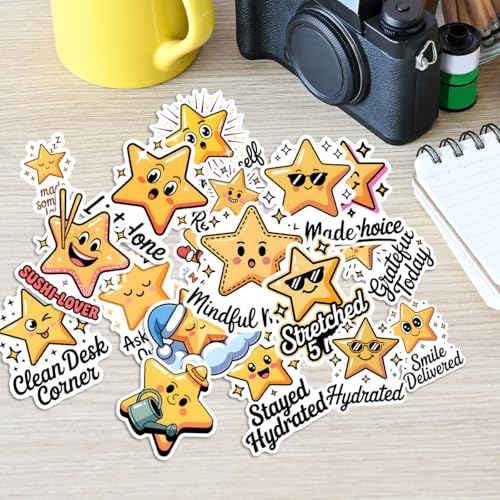 Podagree 60Pcs Gold Stars Sticker Positive Affirmation Stickers | Positive Achievement, Cute Gold Star Reward Vinyl Decals, Motivational Star Stickers, Gifts For Teachers, Students, Planners - color: Gold Star, size: 3in