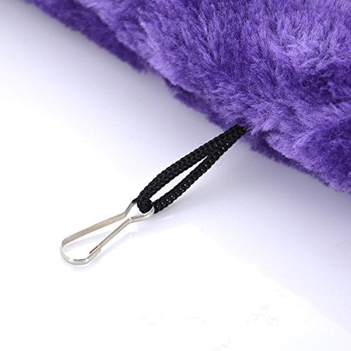 MOACC Winter Warm Bird Nest House Shed Hut Hanging Hammock Finch Cage Plush Fluffy Birds Hut Hideaway for Hamster Parrot Macaw Budgies Eclectus Parakeet Cockatiels Cockatoo Lovebird (L, Purple) - color: Purple, size: L