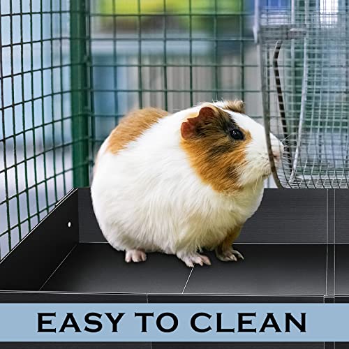 Geelin 55 × 27 Inches Black Corrugated Plastic Cage Liners Base 2 x 4 Panel Size Guinea Pig Cage Liner Waterproof Mat Hedgehogs Rabbits Bunny Small Animals Tray