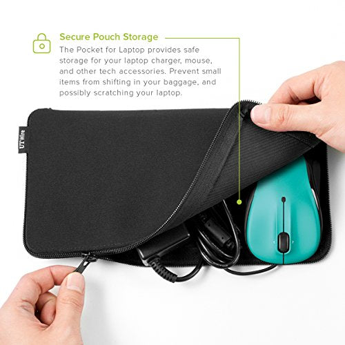 UT Wire Pocket for Laptop 2-in-1 Mouse Pad and Charger Zipper Pouch for Travel, School, Office on the Go, 1 Pack - size: 1-Pack