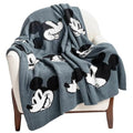 Jay Franco Disney Mickey Mouse Faces Feather Knit Fluffy Throw Blanket - Fuzzy Blanket Measures 50 x 60 Inch | Super Soft Lightweight Bedding - color: Gray - Mickey Mouse