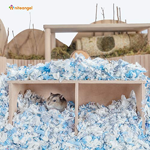 Niteangel Hamster Secret Peep Shed 2-Chamber Hideout & Tunnel Exploring Toys (Small - for Dwarf Hamster) - size: Small - for Dwarf Hamster