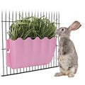 Litewoo Rabbit Hanging Hay Feeder Rack Guinea Pig Mess-Free Dispenser Hay Bowl Manger Rack Wall-Mounted for Small Pets Rat Chinchilla Ferret Squirrel Cage Accessories (Pink) - color: PINK