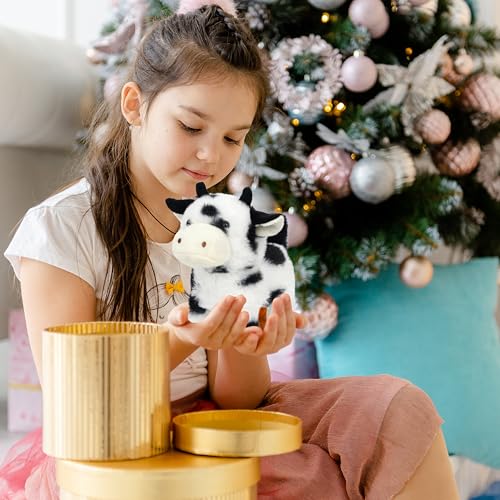 Easfan 7" Walking Black Cow Interactive Electronic Plush Toy for Kids | Cowstuffed animal, Moving educational pet, with sounds & movements, Easter birthday holiday gift, for girls Toddlers - style: Black_Cow