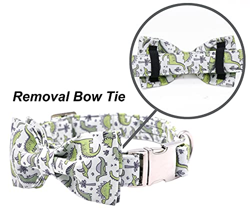 ARING PET Bowtie Dog Collar, Dog Collar with Bow, Adjustable Dog Collars for Small Medium Large Dogs. - color: Dinosaur, size: X-Small (Pack of 1)
