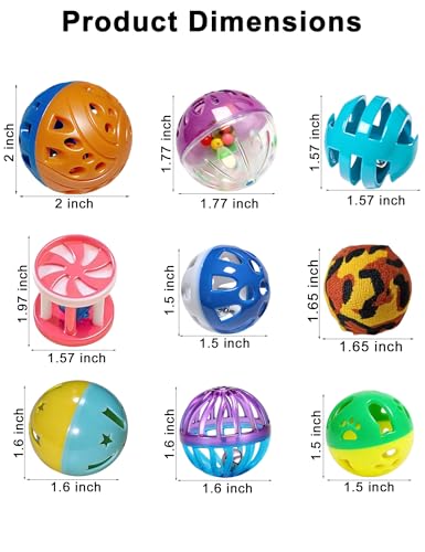 10-Pack Ferret Ball Toys Ferrets, PP Material | Interactive Play, Solo Play, Non-Toxic, Built-In Bell, 1.5 in - 2.2 in - size: 1.5'' - 2.2''