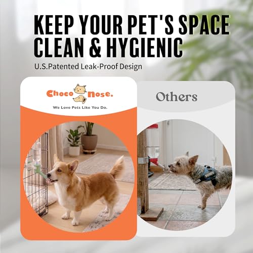 Choco Nose No-Drip Water Bottle for Small Dogs & Cats (10–25 lb) - Leak-Proof Patented 16mm Nozzle Helps Prevent Mess & Spills, BPA Free, Easy to Install Cage & Crate Mount Feeder, 10.2 fl oz (C590) - color: C590 Apple Green