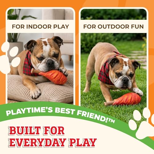 Baba Buddies 5-in-1 Turkey Leg Dog Chew Toy for Aggressive Chewers | Natural rubber & tough nylon hybrid, dental cleaning ridges, real turkey flavor. For Labrador, German Shepherd, Pit Bull