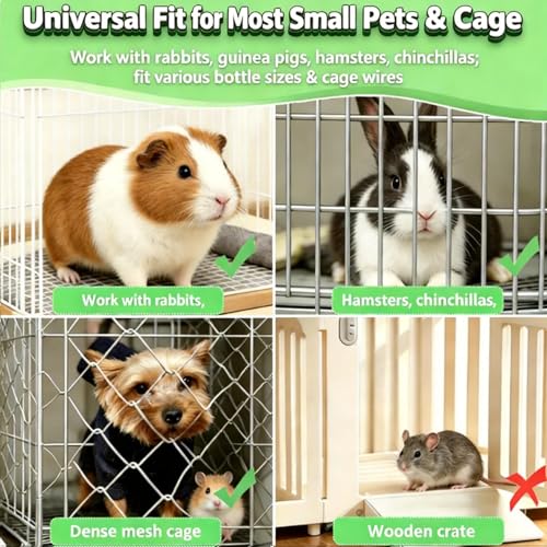 10 Pack Guinea Pig Water Bottle Spring Clips, Rabbit Water Bottle Holders | Metal Spring Clips Replacement for Small Animal Cages to Hold on Pet Water Bottle Indoor Outdoor for Hamster, Rats
