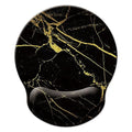 Mouse Pad with Wrist Support, Ergonomic Mouse Pad with Memory Foam Wrist Rest Cushion, Non-Slip Rubber Base Gaming Mice Pad for Home Office Computer Laptop, Black Golden Marble - color: Black golden marble