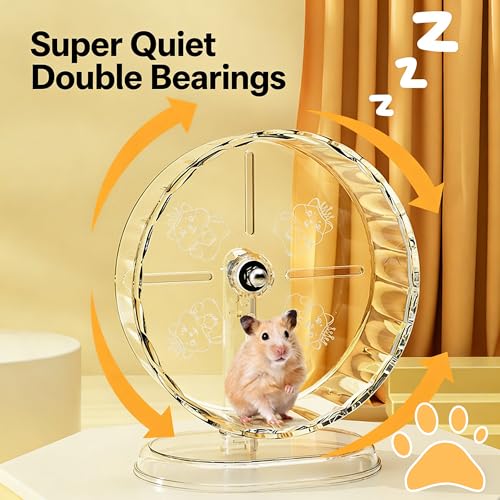 Silent Hamster-Wheel 7.1 Inch, Nonslip Spinning-Wheel, Exercise Hamster-Toys Platform for Hamster Cage Rat Cage Mouse Cage Small Pet Accessories for Hedgehog Gerbil Chinchilla Guinea Pig