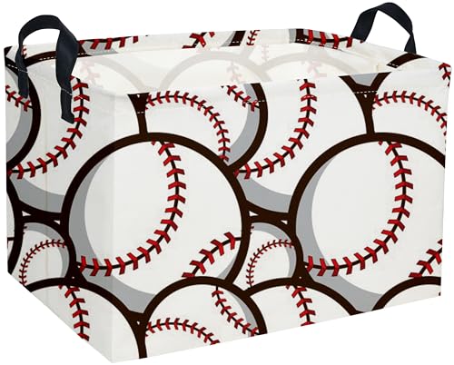 Essme Rectangular Baseball Basket, Kids Baskets,Boys Storage Bins, Kids Basket with Handles for Room Decor, Shelf Bin.( Baseball Basket) - color: Baseball Basket