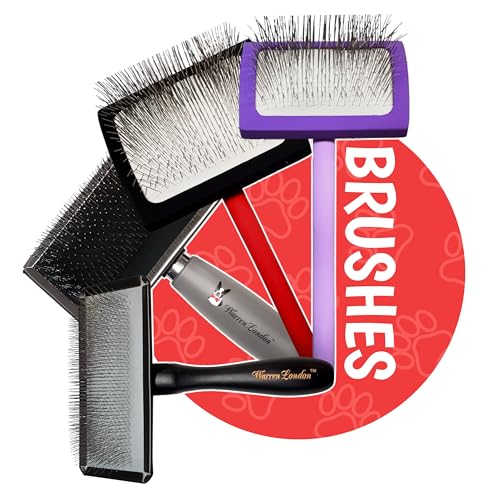 Warren London Gel Handle Slicker Brush for Dogs, Doodles & Long Coats, New & Improved Bristles - style: Gel Handle
