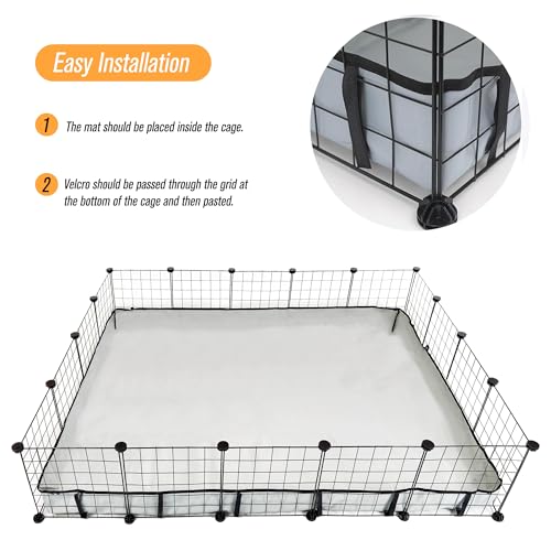 Guinea Pig Cage Liner Tarp Bottom Waterproof and Washable Base Also for Rabbits, Bunny, Chinchesillas, Hedgehog, Ferrets and Other Small Animals(48x60 inches) - size: 48.0"L x 60.0"W x 4.0"H