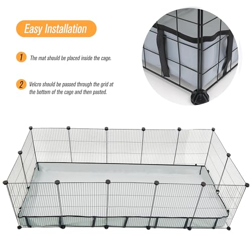DZWLKJ Guinea Pig Cage Liner Tarp Bottom Waterproof and Washable Base Also for Rabbits, Bunny, Chinchesillas, Hedgehog, Ferrets and Other Small Animals(24x60 inches) - size: 24.0"L x 60.0"W x 4.0"H