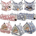 Abbylike 9 Pieces Rat Hammock 3 Tier Guinea Pig Ferret Hammocks Small Pet Hanging Tunnel Glider Toy Guinea Pig Ferret Hideout Bed Cage Accessories for Hamster(Navy,Grey,Pink,Star) - color: Navy,Grey,Pink,