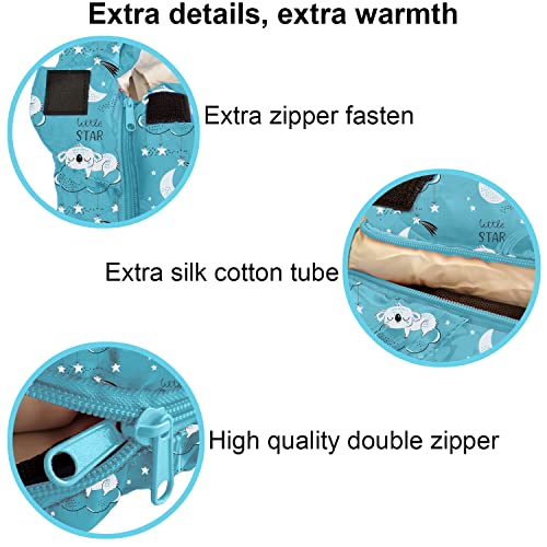 KidzAdventure Mummy Style 32 – 59F Kids Sleeping Bag with Pillow Sleeve, 4 Season, Lightweight and Backpacking Style, Ideal for Camping, Sleepover, Boys, Girls, and Youth - color: Sky blue kids up to 4\'3"