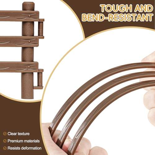 24PCS Farm Animal Corral Fence Toys for Kids Age 3-5 5-7 4-8 Years Olds Boys Girls, Educational Farm Animal Cake Toppers for Toddlers 3 4 5 6 7 8 9 10 - style: Brown 24PCS