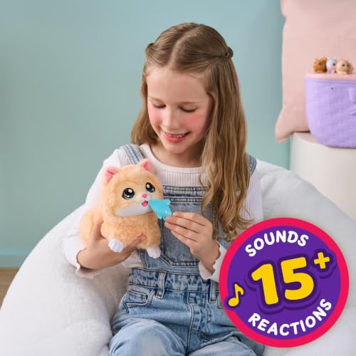 Little Live Pets Mama Surprise Kittens, Interactive Mama, Surprise Toys | Portable basket, fish accessory, 3 baby kittens, and 15+ sounds and reactions for ages 4+ toy cat play - style: Kitten