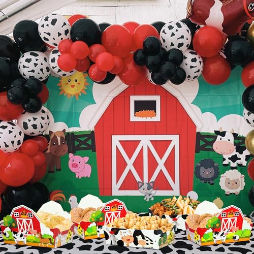36 Pieces Farm Animal Paper Snack Bowl, Disposable Farm Theme Food Tray, Farm Birthday Party Decoration