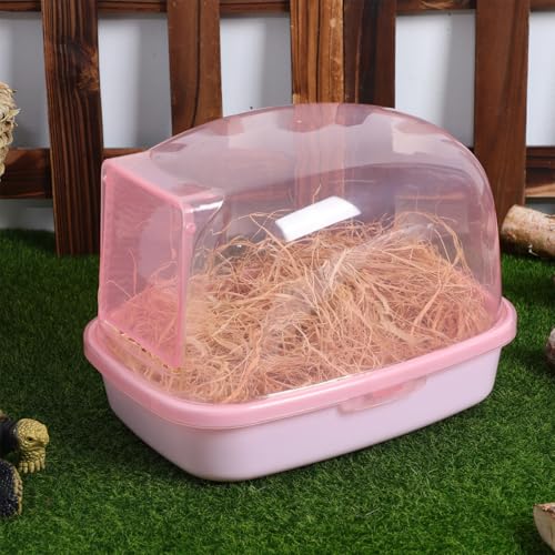 BESPORTBLE Hamster Sand Bath Box Plastic Bath House for Chinchillas Gerbils Hedgehogs & Squirrels Transparent Small Animal Bathroom 9.05 X 6.69 X 6.29 in 1 Pack