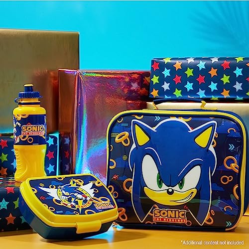 Get Trend Sonic the Hedgehog Kids Lunch Box 3 Pc Set Insulated Lunch Bag Snack Box 14.5 oz Water Bottle BPA Free School Travel Gamer Gifts for Boys Girls