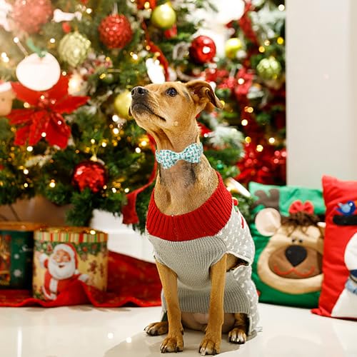 ARING PET Christmas Dog Collar with Bow, Cute Xmas Green Christmas Tree Bowtie Pet Collars for Puppy Small Medium Large Girl Boy Dogs-XS - color: Christmas-Green Tree, size: X-Small (Pack of 1)