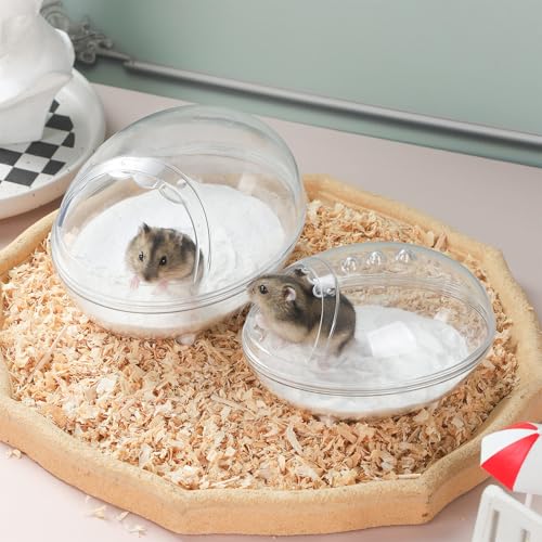 IBWell Transparent Hamster Sand Bath Container, Cage Accessory Box Keeps Sand Contained - size: 6.7"L x 4.8"W x 4.2"H