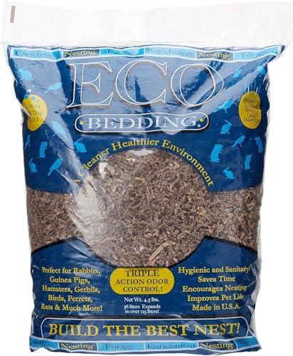 ECO Bedding 99% Dust Free Paper Bedding for Small Pets and Birds, Odor Control, 4.5 lb (Expands to 125 L) - size: 4.5