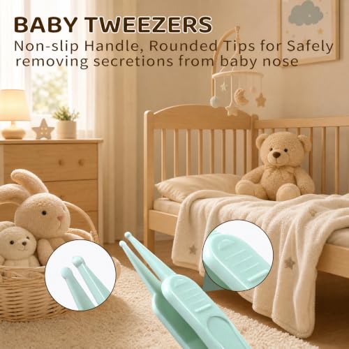 Baby Nail Kit with Owl Case, 4-Piece Infant Manicure Set, Green | Infant Nail Clippers, Rounded Safety Scissors, Gentle File, Tweezers, Newborn and Toddler Friendly - color: Green