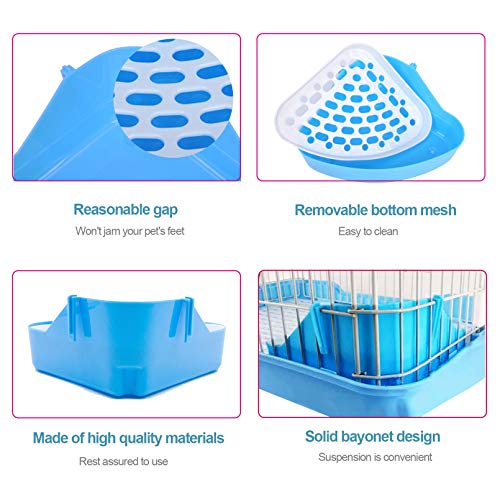 kathson Triangle Potty Trainer Corner Bunny Toilet Guinea Pig Litter Bedding Plastic Box Pet Pan for Rabbit Chinchilla Hamster Ferret Small Animal (Green) - color: Green