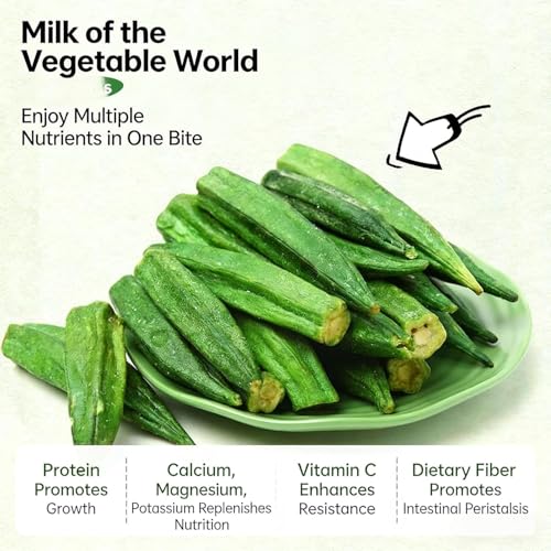 20g Okra Freeze-Dried Hamster Snack & Treats Toy - Small Animal Natural Treat for Dwarf Syrian Robo Hamsters Gerbils Mice Lemmings Degus or Other Small-Sized Pets