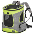 Petsfit Pet Backpack Carrier Easy-Fit Dog Travel Backpack Carrier for Hiking Walking Cycling Suitable for Small Medium Dogs Cats and Rabbits up to 22 Pounds, Green | 13.5 x 12.5 x 17.5 in; reinforced frame, 600D Oxford, 4 mesh panels, lockable zippers, sa