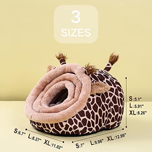 JanYoo Hamster Guinea Pig Supplies Bed Accessories House Hedgehog Cage Supplies Chinchilla Ferret Rat Gerbil (S,Giraffe) - color: 1-Giraffe, size: S