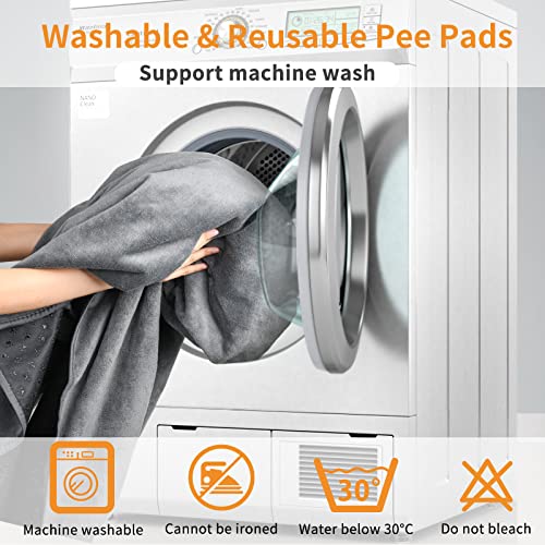 LOOBANI Washable Pee Pads for Dogs, 2 Pack Fast Absorbent Dog Mats,31"x36" | Leak-Proof and Non-Slip Reusable Puppy Pads, Machine Washable, Whelping Pads for Crate, Playpen, Incontinence, Housebreaking - size: 31"*36"(Pack of 2) Gray